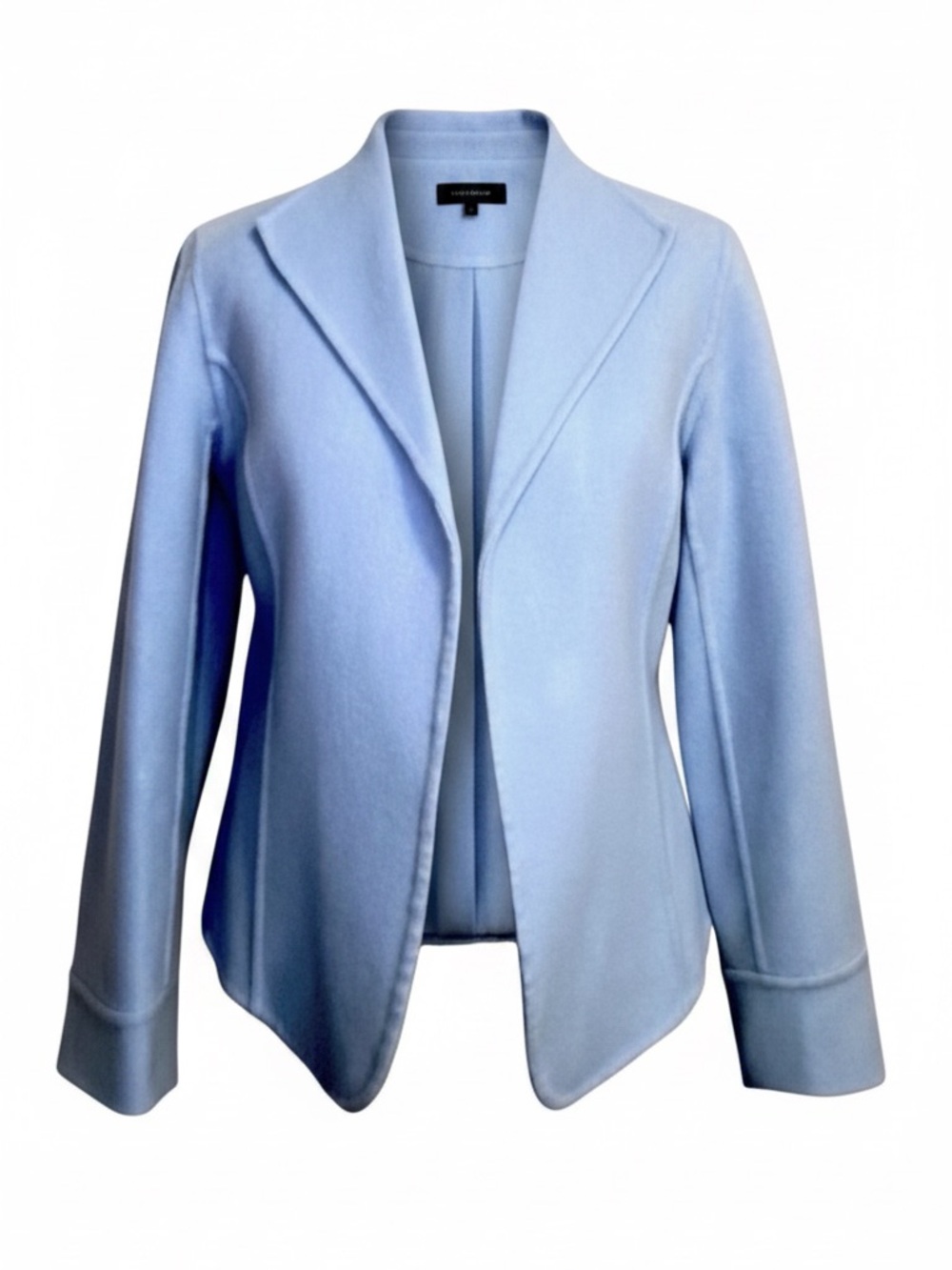 Tesori Tailored Wool-Blend Jacket in Powder Blue | Minimalist Italian Style